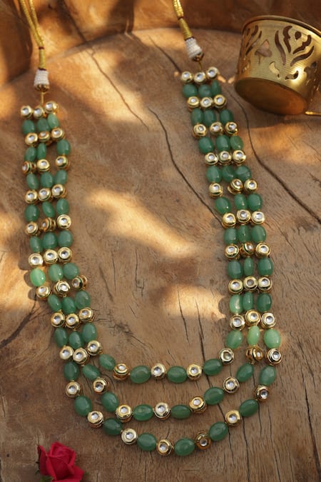 Buy_Paisley Pop_Mint Kundan Layered Necklace 