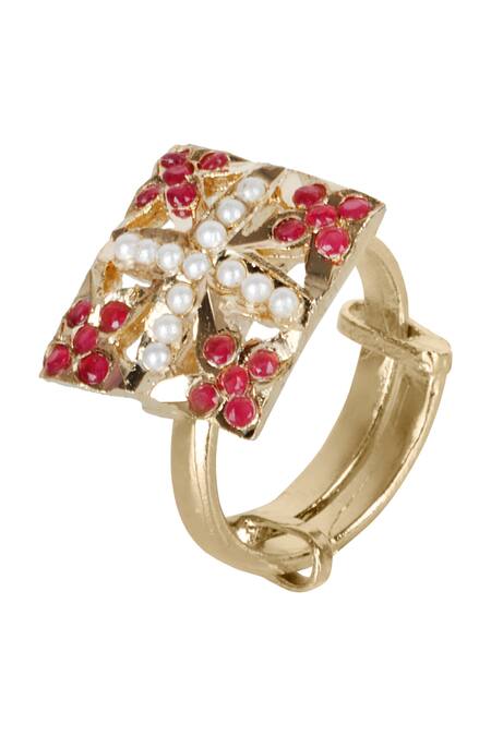 Queens Jewels_Multi Color Pearls, Stones, Multicolor Pearl-studded Choker Set _Online_at_Aza_Fashions