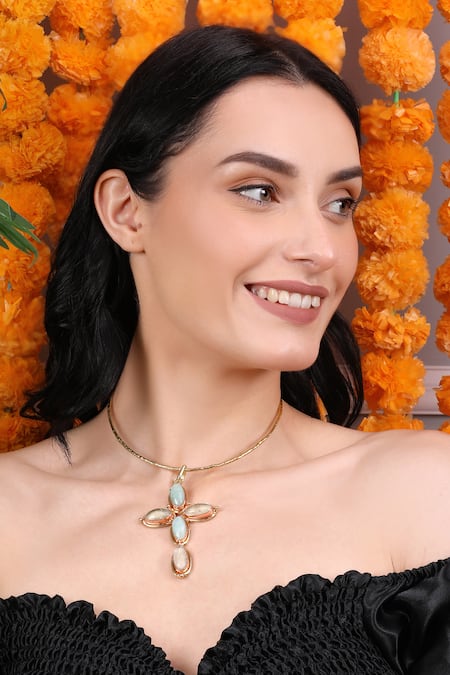 Queens Jewels Blue Helen Cross Pendant 