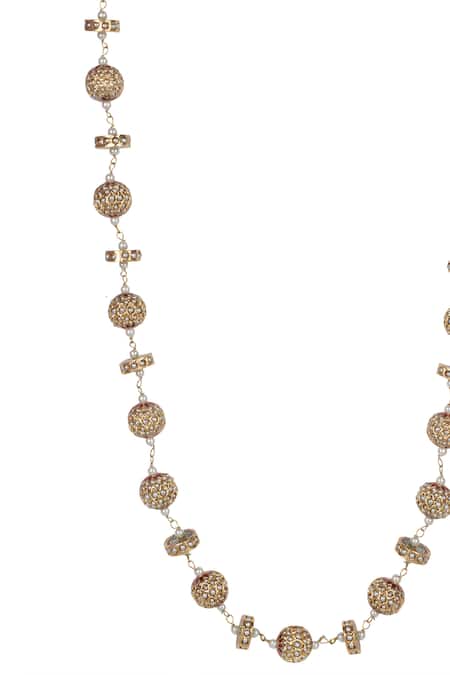 Queens Jewels_Gold Plated Timeless Single-line Necklace _Online_at_Aza_Fashions
