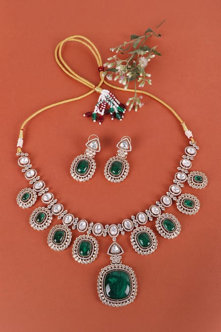 Queens Jewels Celina Gold-Plated Kundan Necklace Set 