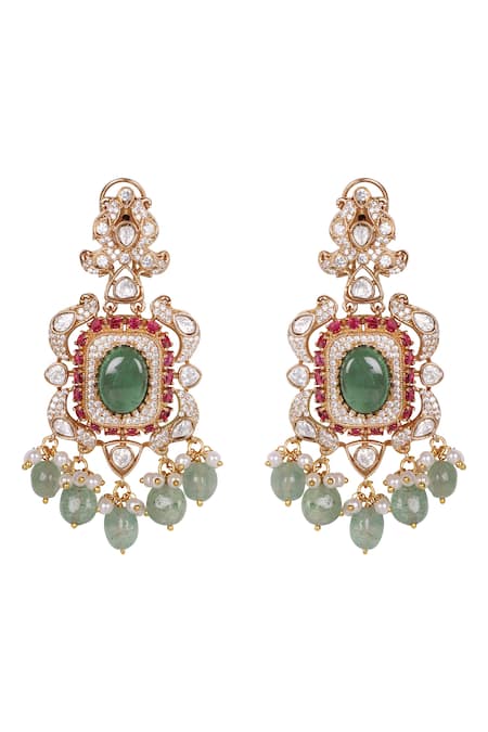 Queens Jewels_Multi Color Stones, Beads Noor Kundan Choker Set With _at_Aza_Fashions