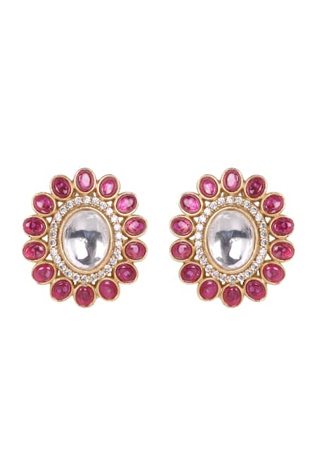 Buy_Queens Jewels_Multi Color Stones, Royal Multicolor Kundan Jewelry Set _Online_at_Aza_Fashions