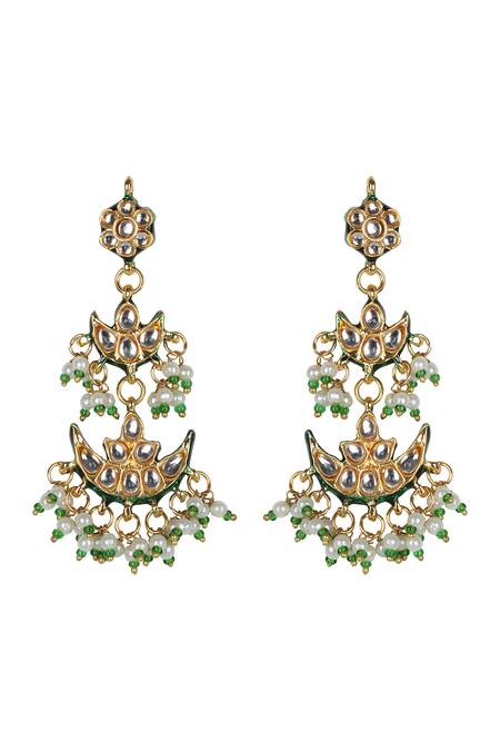 Shop_Queens Jewels_Multi Color Crystals, Beads Ariana Kundan Choker Set With Earrings 