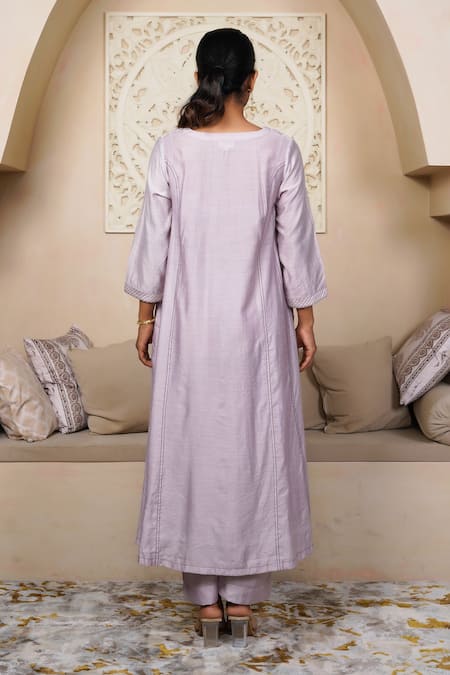 Taro Lavender Chanderi Kurta Set 