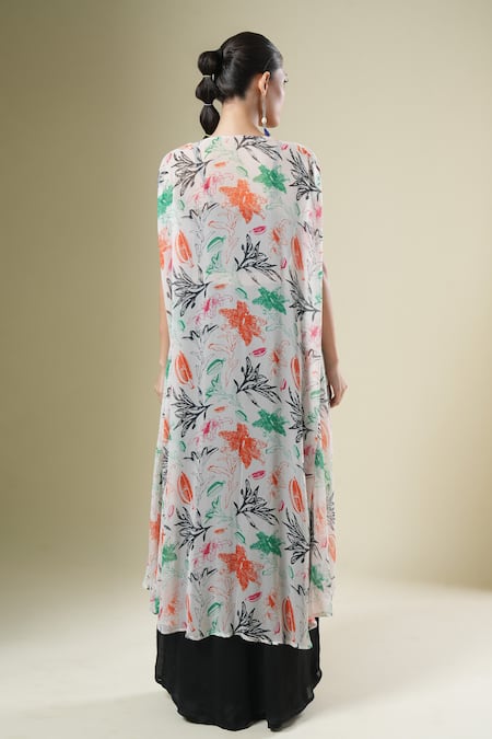 Samyukta Singhania Embroidered Chiffon Cape & Palazzo Set 