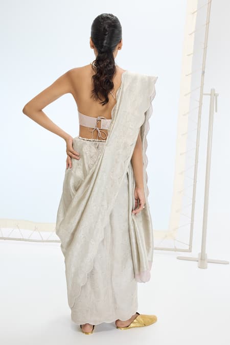 Ekaya Banaras Jenna Handwoven Saree With Unstitched Blouse Piece 