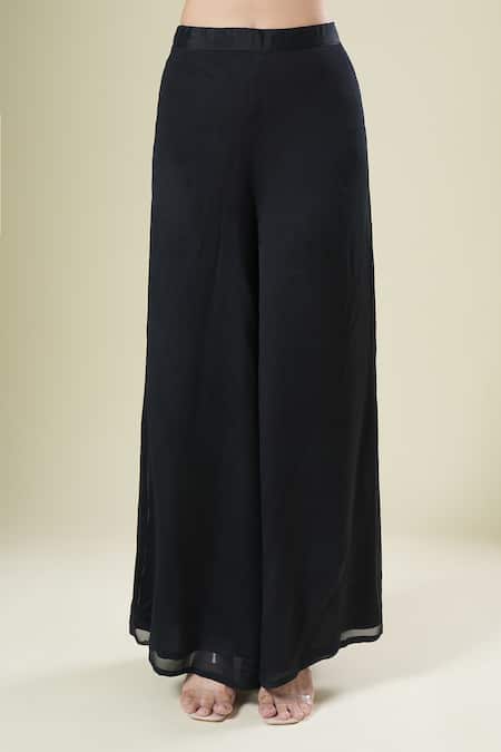 Shop Samyukta Singhania Black Chiffon, Georgette Embroidery Round , Open Cape Set Online at Aza Fashions Shop_Samyukta Singhania_Black Chiffon, Georgette Embroidery Round , Open Cape Set _Online_at_Aza_Fashions