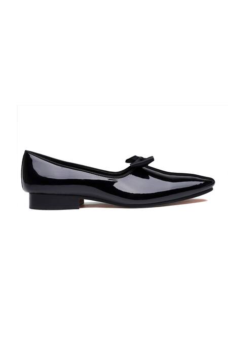 Shutiq_Black Bows Patent Leather Designer Shoes _Online_at_Aza_Fashions