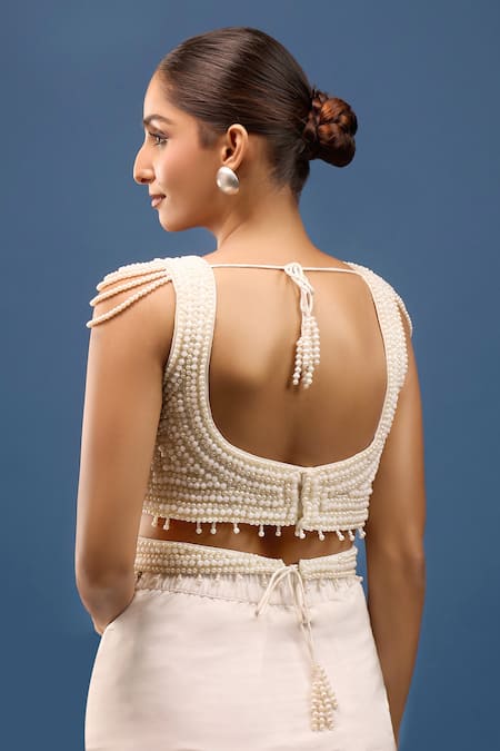 Samyukta Singhania Padded Pearl Embroidered Blouse