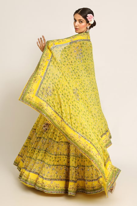 Ruar India Gopashtami Yellow Lehenga Set 