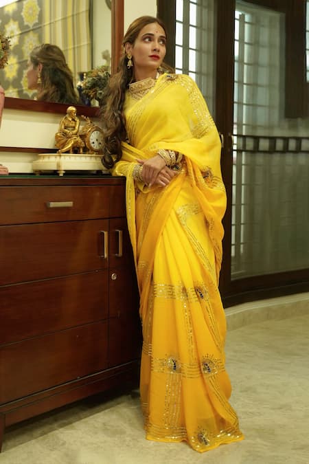 Ruar India Ombre Chiffon Saree Set 