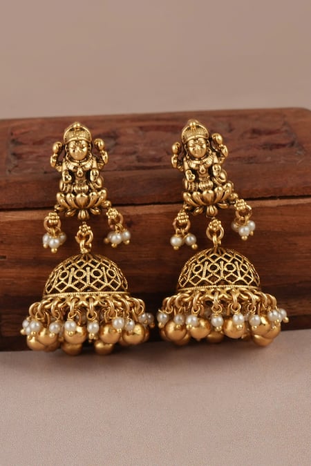 Smars Jewelry Gold Plated Pearls Work Necklace And Earring Set Online at Aza Fashions Smars Jewelry_Gold Plated Pearls Work Necklace And Earring Set_Online_at_Aza_Fashions