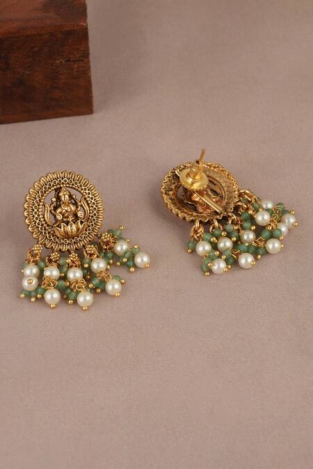 Smars Jewelry Gold Plated Pearls, Stones And Choker Necklace Set Online at Aza Fashions Smars Jewelry_Gold Plated Pearls, Stones And Choker Necklace Set_Online_at_Aza_Fashions