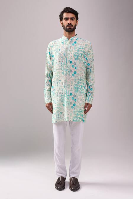 Buy Spring Break Blue Cotton Enchanted Print Kurta Set Online at Aza Fashions Buy_Spring Break_Blue Cotton Enchanted Print Kurta Set _Online_at_Aza_Fashions