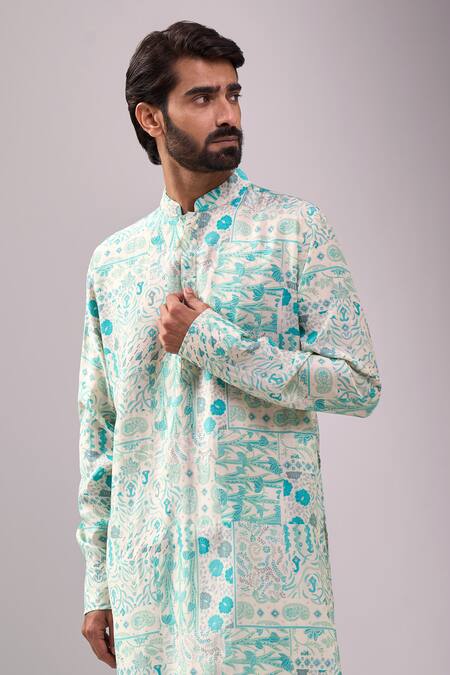 Buy Spring Break Blue Cotton Enchanted Print Kurta Set Buy_Spring Break_Blue Cotton Enchanted Print Kurta Set