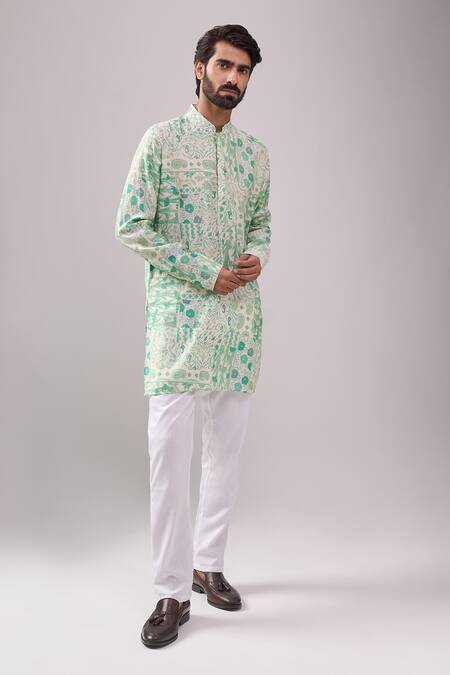 Buy Spring Break Green Cotton Enchanted Print Kurta Set Online at Aza Fashions Buy_Spring Break_Green Cotton Enchanted Print Kurta Set _Online_at_Aza_Fashions
