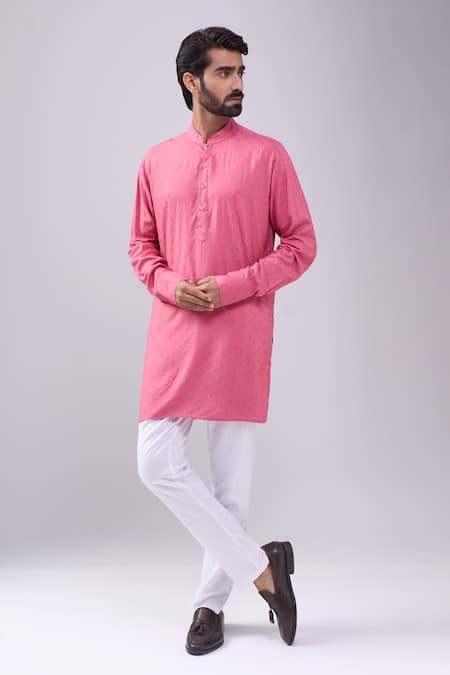 Spring Break Pink Cotton Printed Kurta 