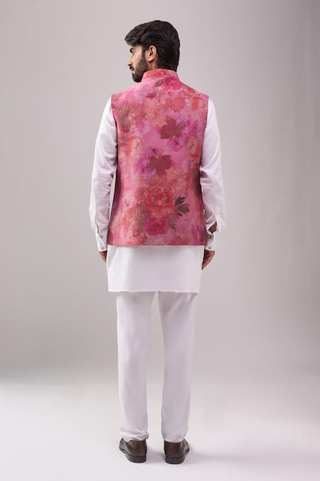 Spring Break Pink Digital Print Jacket Kurta Set 