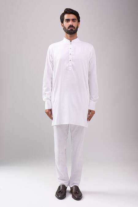 Buy_Spring Break_Blue Satin, Embroidery Botanical Print Jacket Kurta Set _Online_at_Aza_Fashions