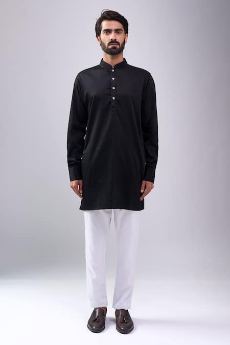 Buy_Spring Break_Gray Satin, Paisley Print Jacket Kurta Set _Online_at_Aza_Fashions