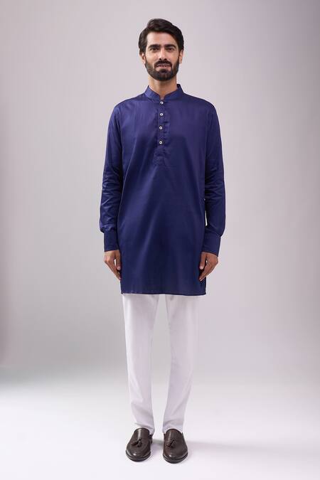 Buy_Spring Break_Blue Cotton Navy Printed Nehru Jacket 