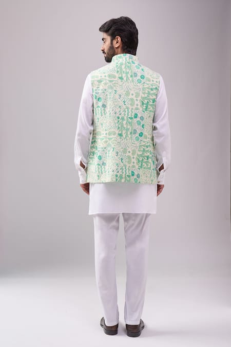 Spring Break Botanical Print Jacket Kurta Set 