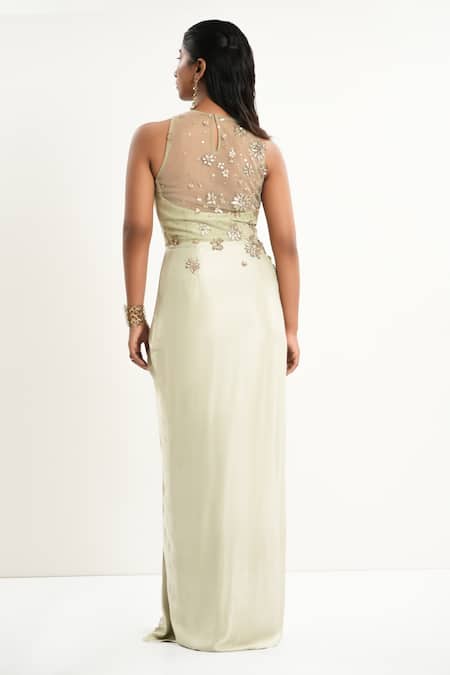 Aurouss Embroidered Draped Dress 