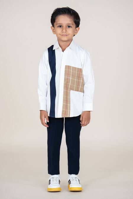 Shop_Little Boys Closet_White Cotton Satin Designer Shirt _at_Aza_Fashions
