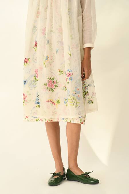 Buy Payal Pratap Ivory Cotton Embroidery Silk Tunic Dress Online at Aza Fashions Buy_Payal Pratap_Ivory Cotton Embroidery Silk Tunic Dress _Online_at_Aza_Fashions