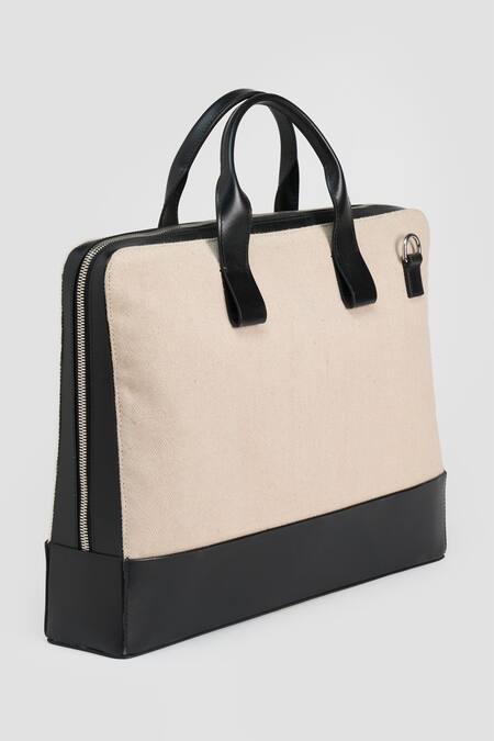Buy_Perona_Cream Designer Laptop Bag _Online_at_Aza_Fashions