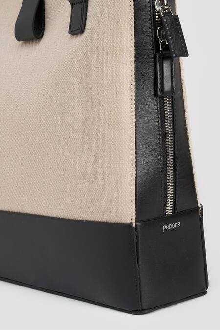 Shop_Perona_Cream Designer Laptop Bag 