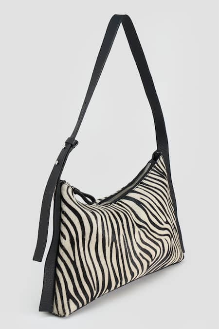 Buy_Perona_Black Zebra Print Designer Handbag _Online_at_Aza_Fashions