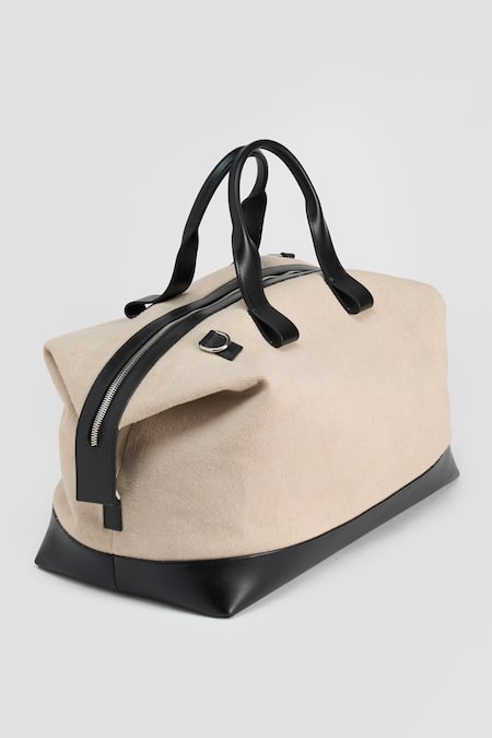 Shop_Perona_Cream Designer Duffle Bag _Online_at_Aza_Fashions