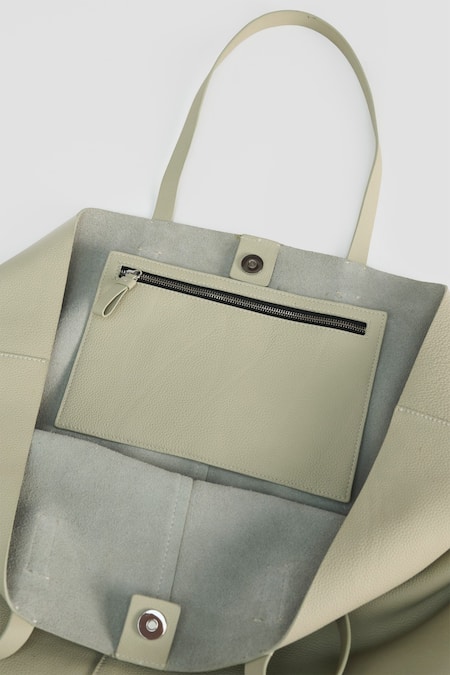 Perona_Ivory Designer Tote Bag _at_Aza_Fashions
