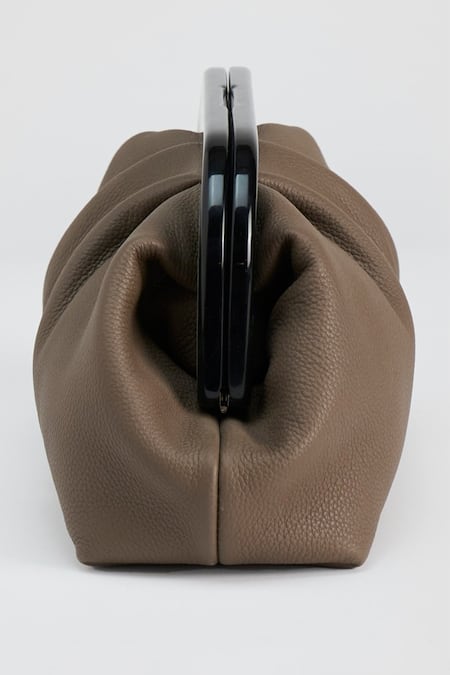 Perona_Beige Designer Dark Clutch Bag _Online_at_Aza_Fashions