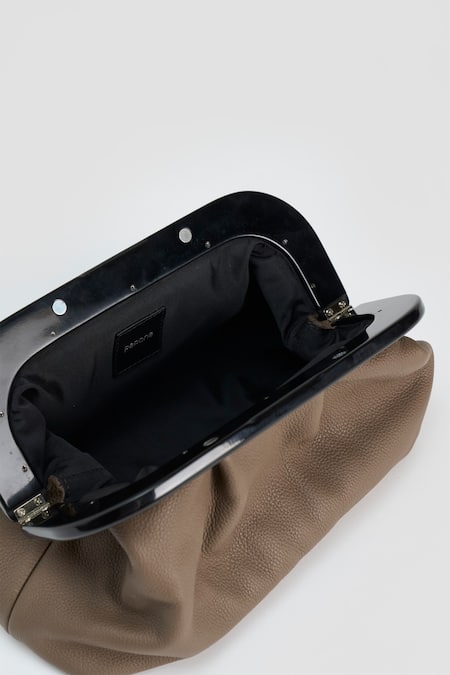 Shop_Perona_Beige Designer Dark Clutch Bag _Online_at_Aza_Fashions