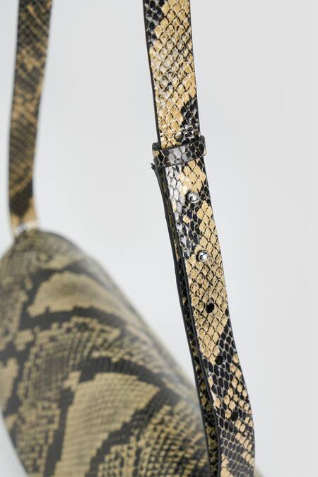 Perona_Gray Darcy Mini Snake Print Handbag _at_Aza_Fashions