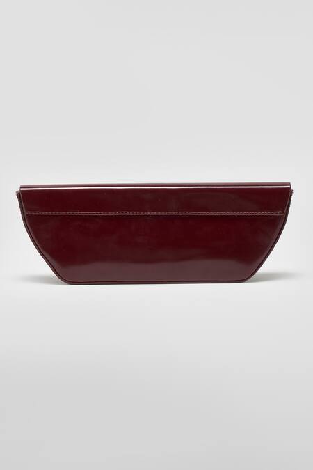 Buy_Perona_Burgundy Bovine Leather Designer Bag _Online_at_Aza_Fashions