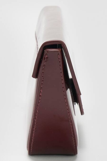 Shop_Perona_Burgundy Bovine Leather Designer Bag _Online_at_Aza_Fashions