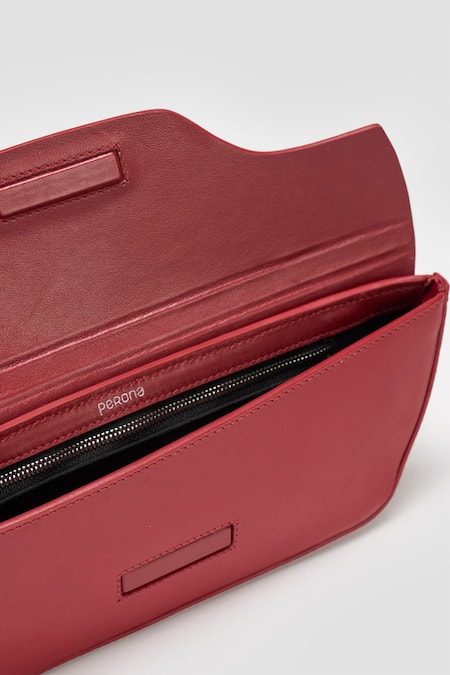 Shop_Perona_Red Daisy Bovine Leather Handbag _Online_at_Aza_Fashions