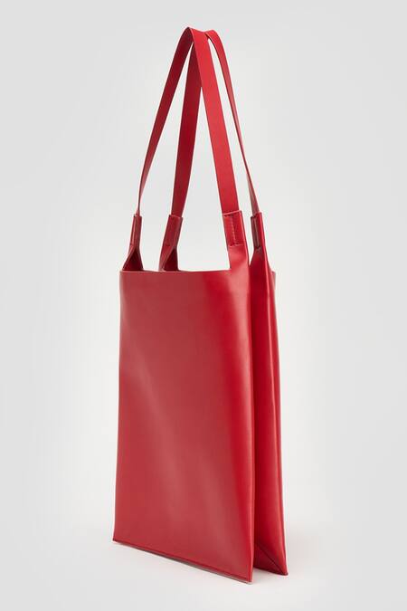 Perona_Red Kiera Mini Leather Bag _Online_at_Aza_Fashions