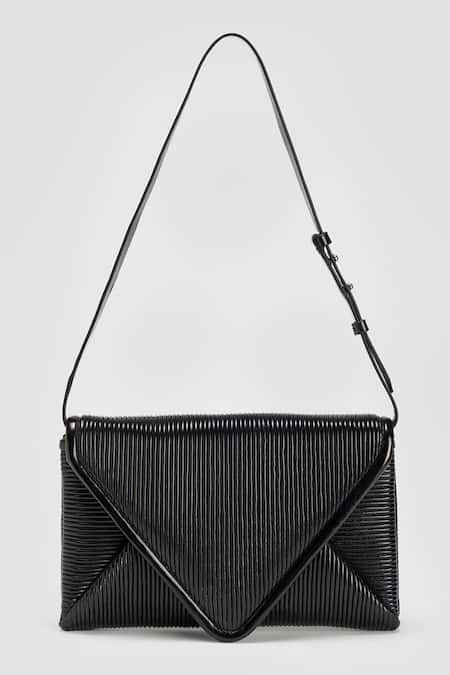 Perona Black Lamb Leather Designer Bag 