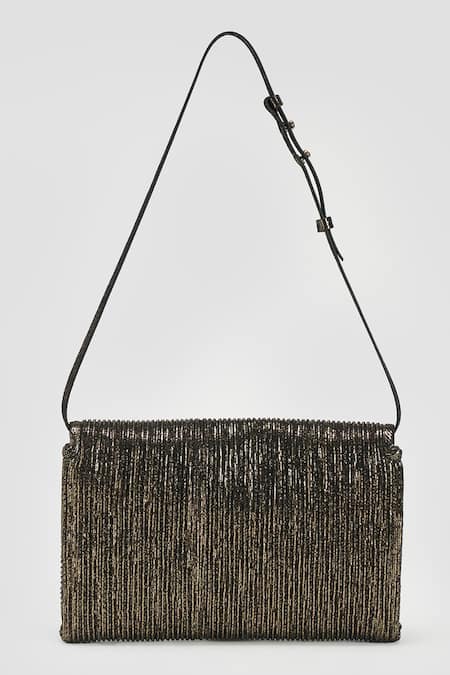 Perona_Brown Designer Handbag With Adjustable Strap _at_Aza_Fashions