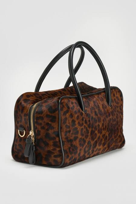 Shop_Perona_Brown Leopard Print Designer Handbag _Online_at_Aza_Fashions