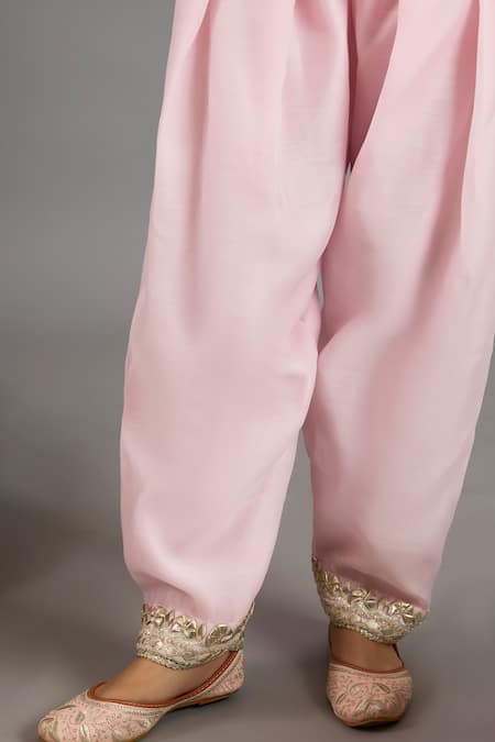 saina kapoor Pink Chanderi, Organza Sequins, Embroidery Round Neck Baby Kurta Set Online at Aza Fashions saina kapoor_Pink Chanderi, Organza Sequins, Embroidery Round Neck Baby Kurta Set _Online_at_Aza_Fashions