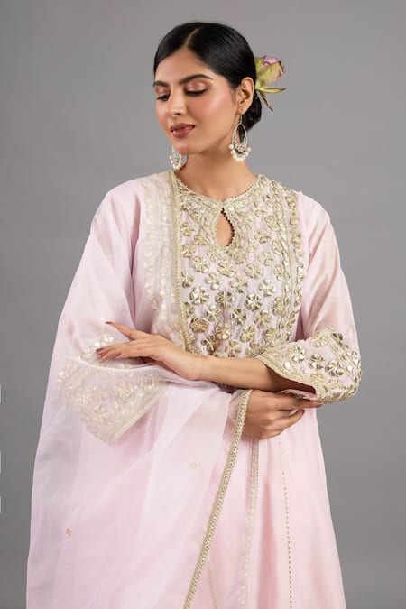 Buy saina kapoor Pink Chanderi, Organza Embroidery, Sequins Round Neck Baby Kurta Set Online at Aza Fashions Buy_saina kapoor_Pink Chanderi, Organza Embroidery, Sequins Round Neck Baby Kurta Set _Online_at_Aza_Fashions