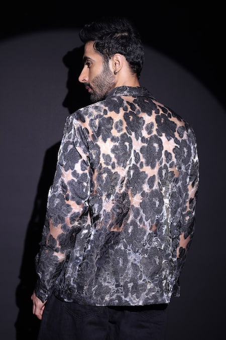 Label Muslin Black Tissue Designer Shirt 