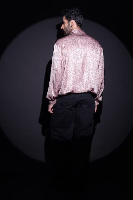 Label Muslin Designer Satin Rose Gold Shirt 