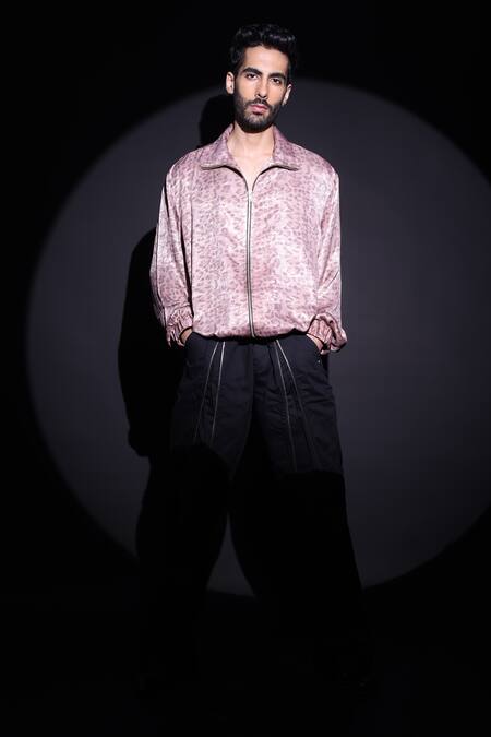 Shop_Label Muslin_Rose Gold Satin Designer Shirt _Online_at_Aza_Fashions